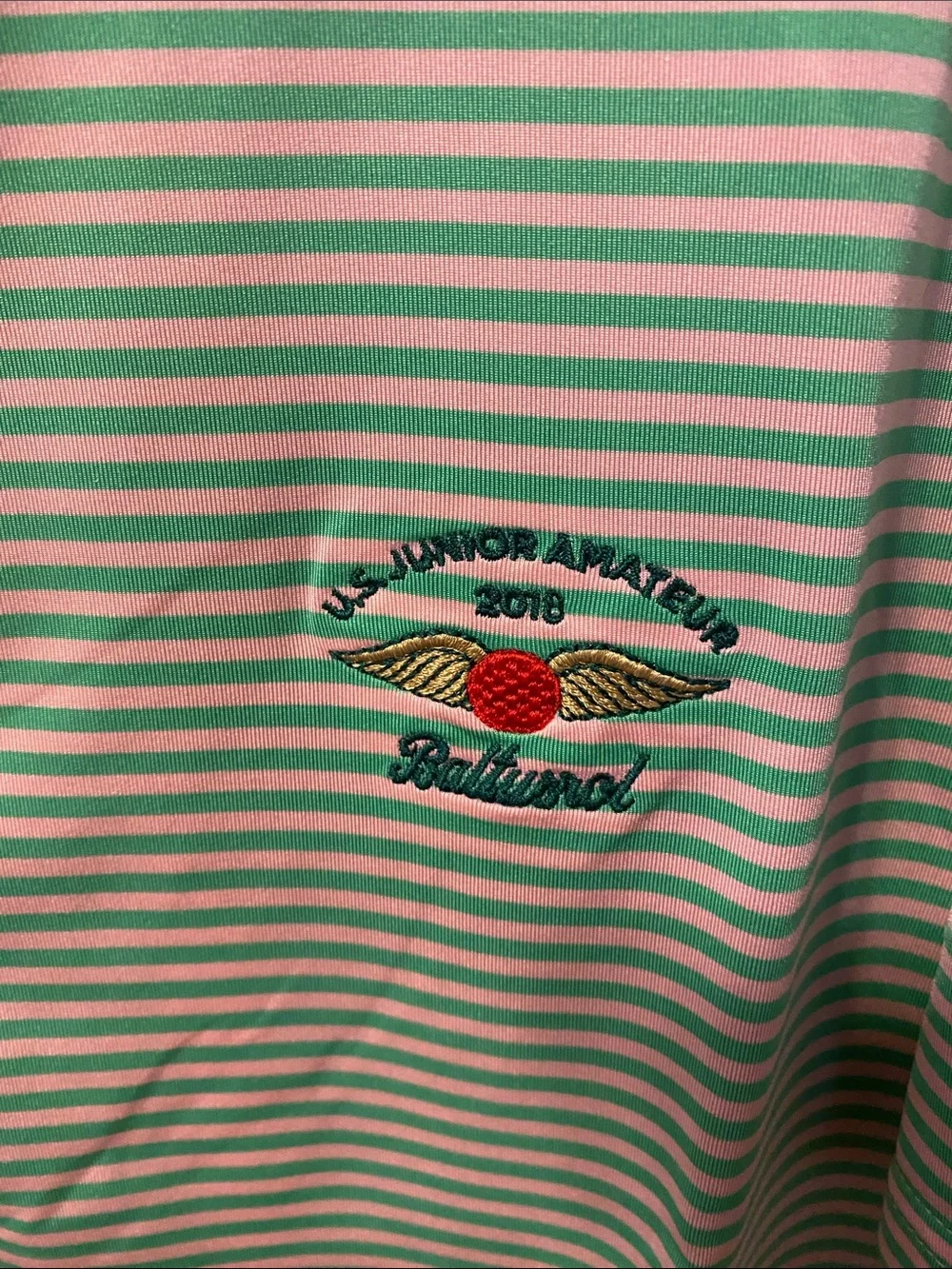 Ralph Lauren Striped Polo in Mint Green & White